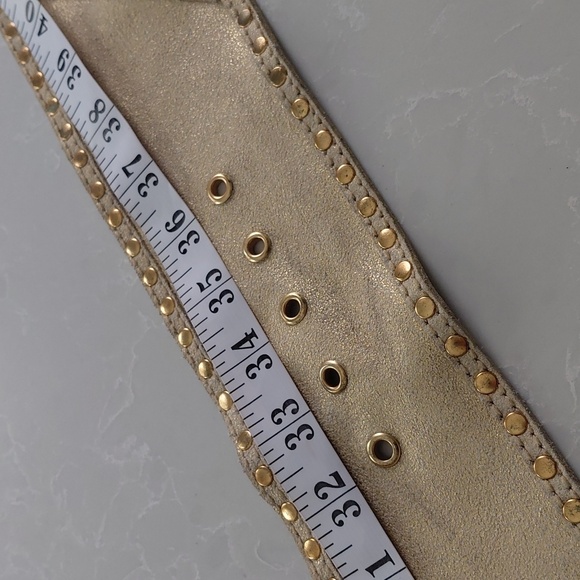 Genuine Leather Gold Chain-Embellished Belt - Picture 12 of 15